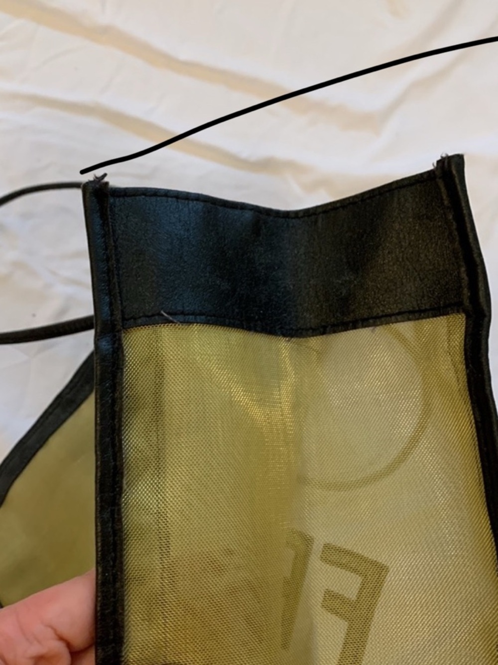 Fendi Black and Gold Mesh & Leather Tote Bag - Picture 6 of 10